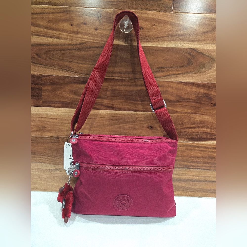 KIPLING BAG CROSSBODY MEDIUM LIGHT RED COLOR TWO COMPARTMENTS ANNABELLE NEW